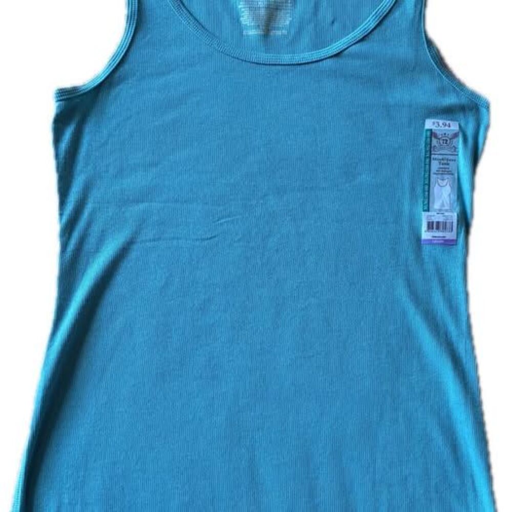 Faded Glory Must-Have Tank XL (16-18) Dreamy Teal - NWT